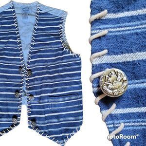 CAMBRIDGE DRY GOOD COMPANY STRIPED VEST - S